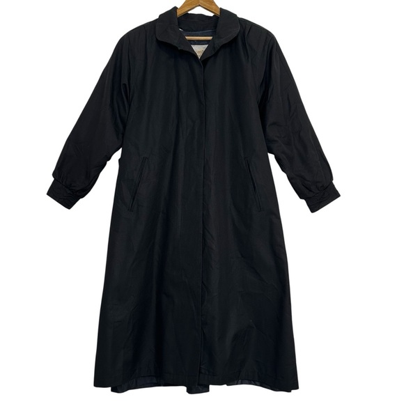 London Fog Black Vintage Trench Coat Removable Liner - Picture 1 of 14